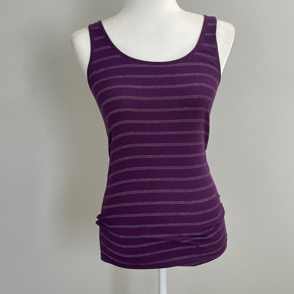 American Eagle Outfitters Y2K Purple Striped Ribbed Tank Top Women’s  Sz Medium